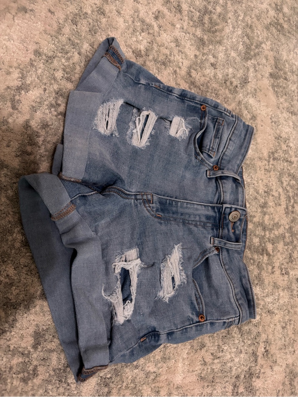 Aeropostale Light Blue Distressed Denim Shorts
